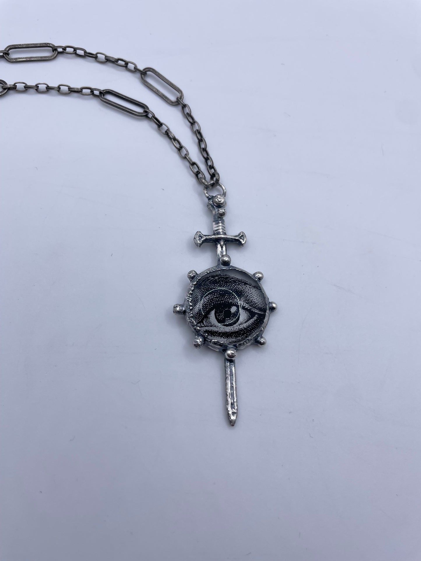 Lover’s Eye & Sword Sterling Silver Necklace by Inex Jewelry