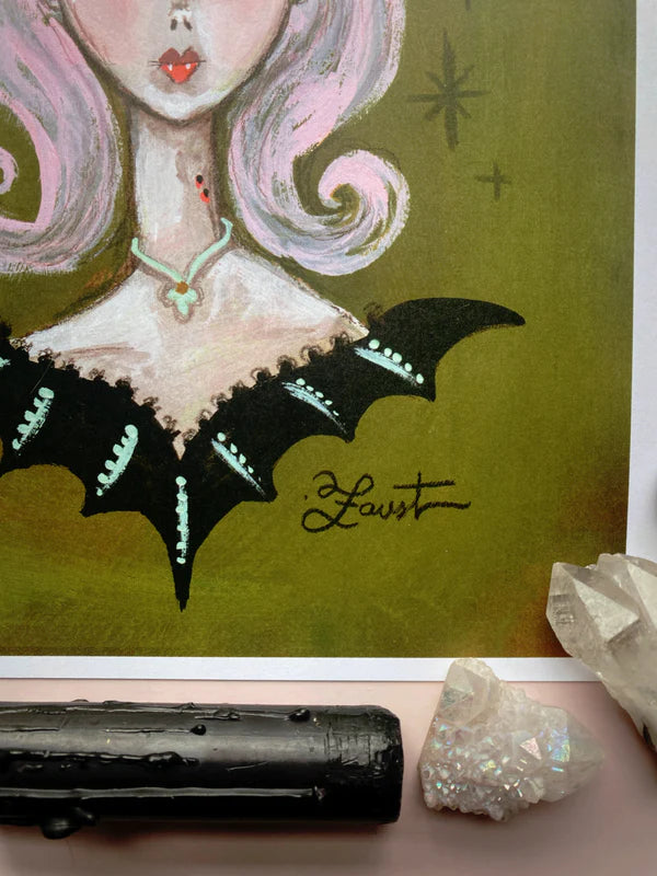 Bat Lady by Olivia Faust 8x10 Art Print