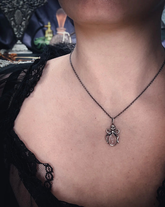 Small Pink Chalcedony Death by Ribbons Pendant by Uneven Creations x Olivia Faust