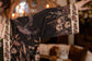 Momento Pixie Duster Crop Kimono w/ Floral, Starling & Skull