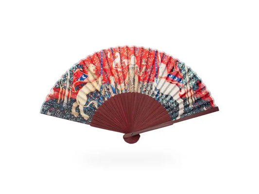 The Lady and The Unicorn Tapestry Bamboo Hand Fan
