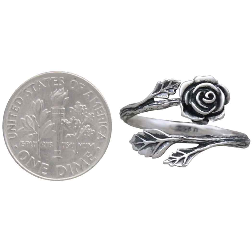 Rose Adjustable Ring in Sterling Silver