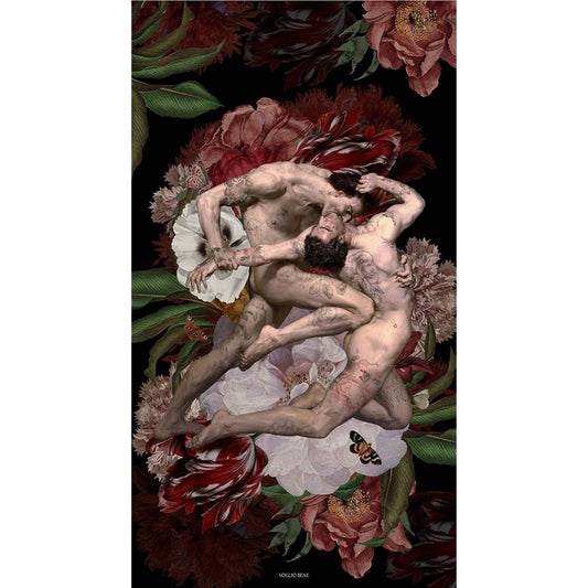 Dante and Virgil Velvet Wall Tapestry by Voglio Bene (54x30”)