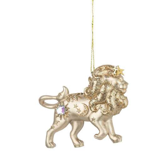 Golden Resin Celestial Lion Ornament