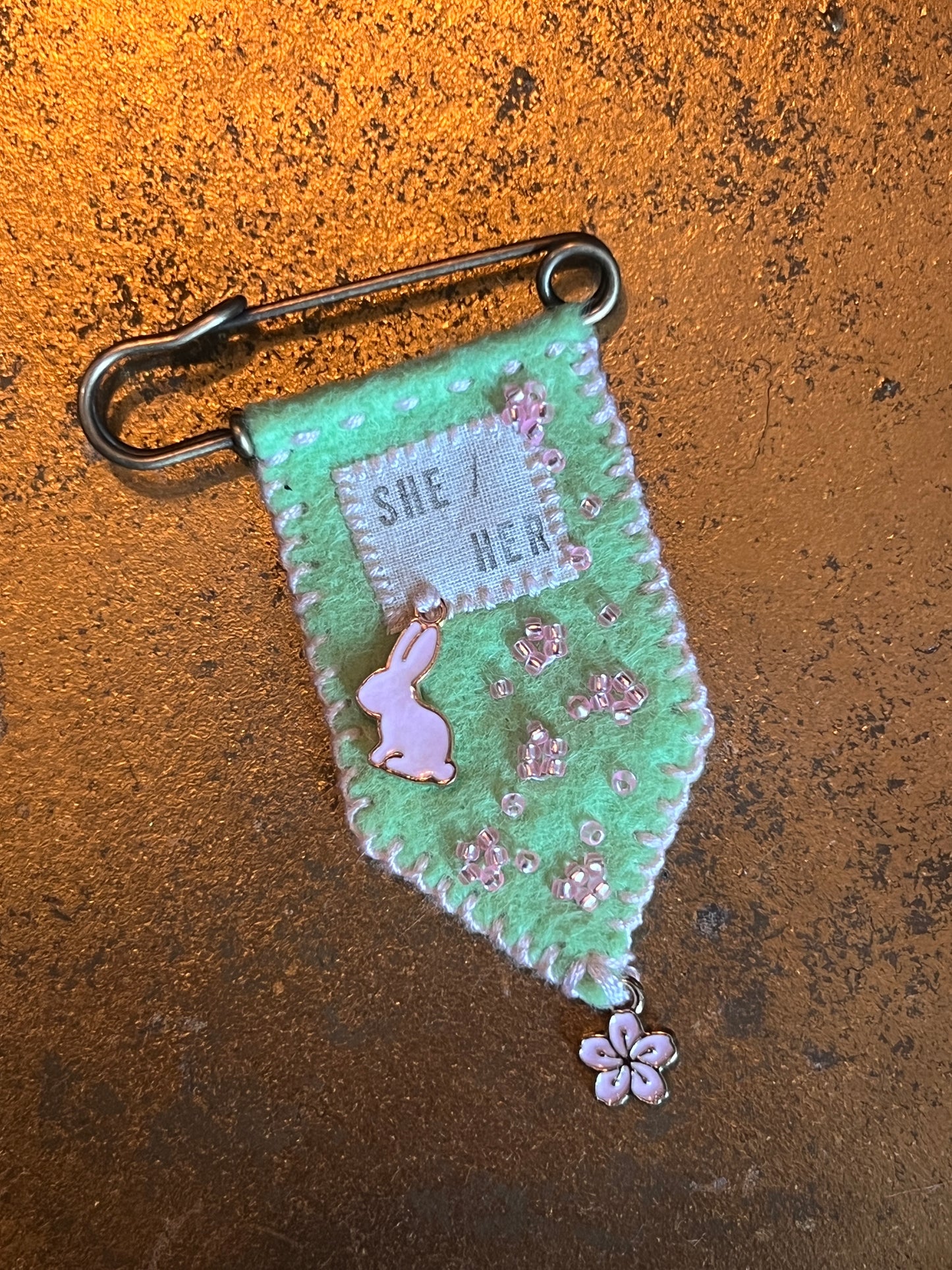 Handmade Pronoun Pins by Gentle Repose