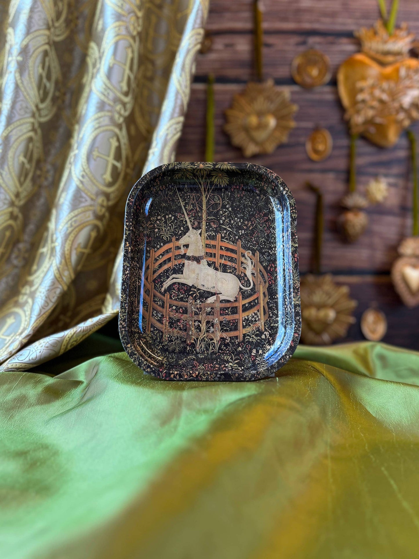 Medieval Unicorn Tapestry Tray