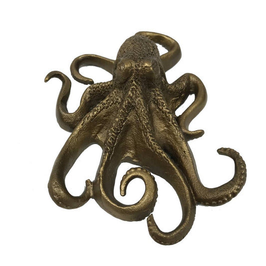 5-1/2" Antiqued Brass Coated Octopus Nautical Paperweight