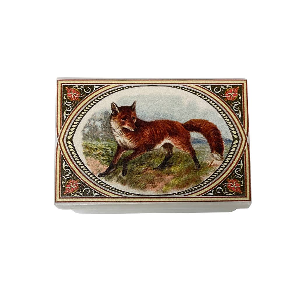 Red Fox Printed Soapstone Box