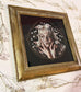 Framed Gothic Crow & Baby's Breath Watercolor Art