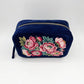 Peony - Prosperity Embroidered Velvet Makeup Bag