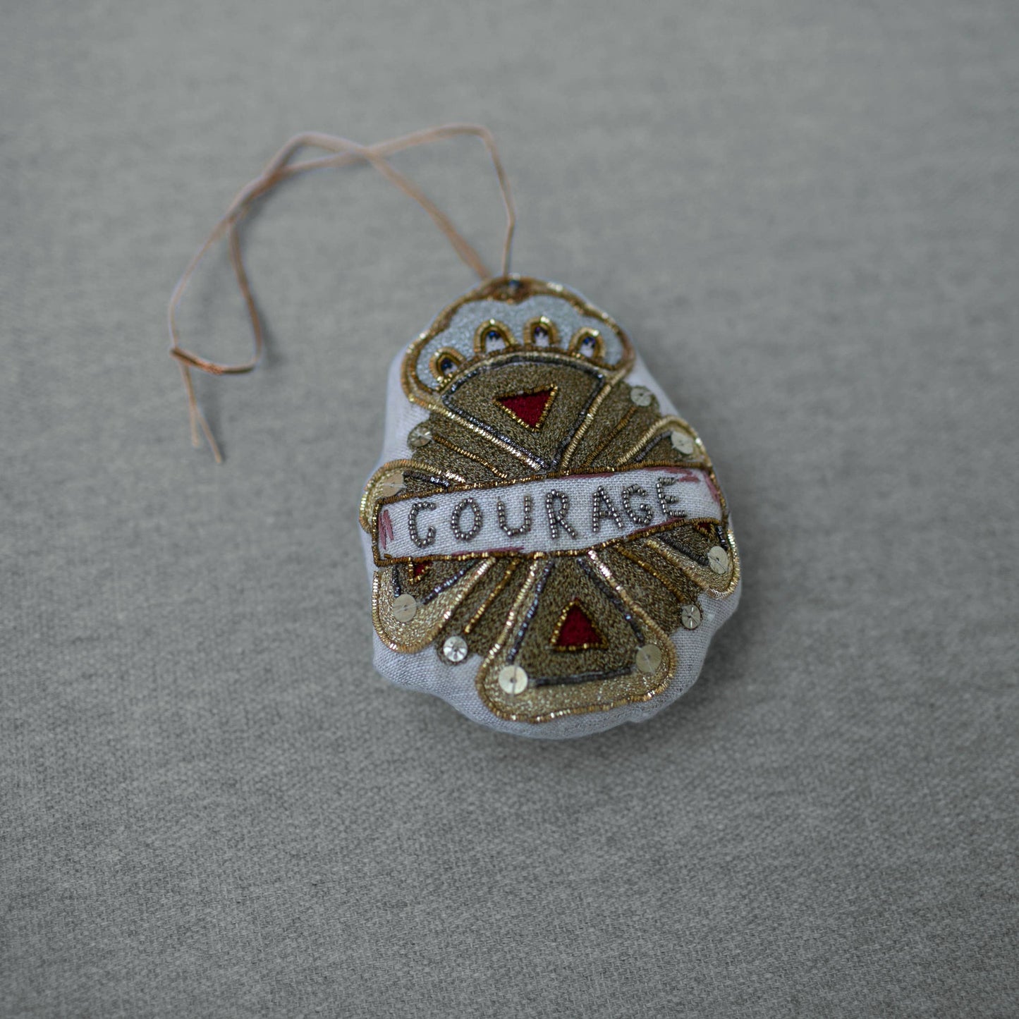 Courage Crest Token Fabric Ornament
