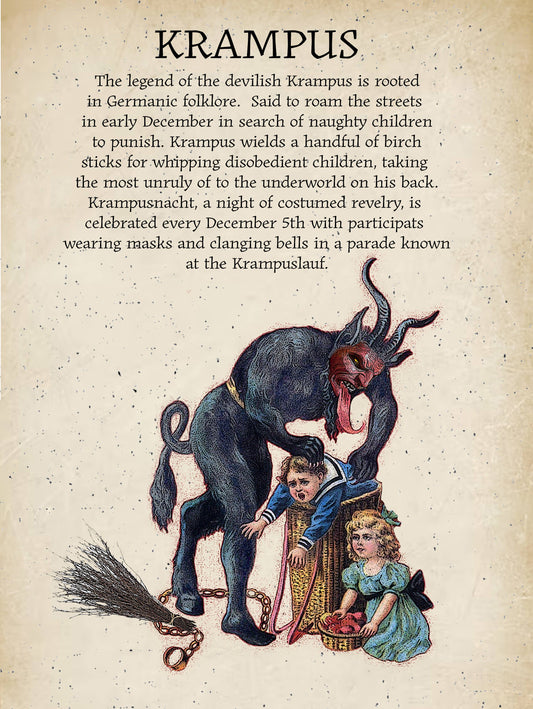 Krampus 100% Cotton Floursack Tea Towel