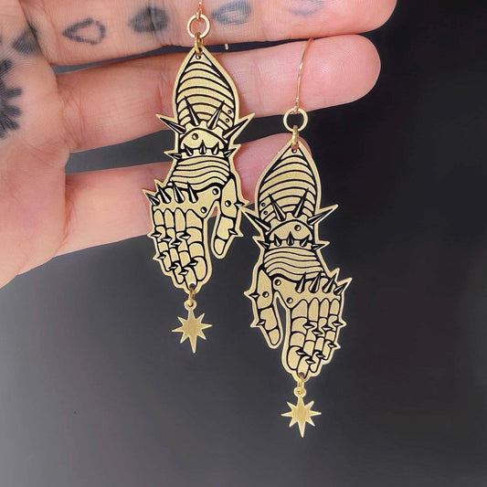 Gauntlet Earrings by While Odin Sleeps
