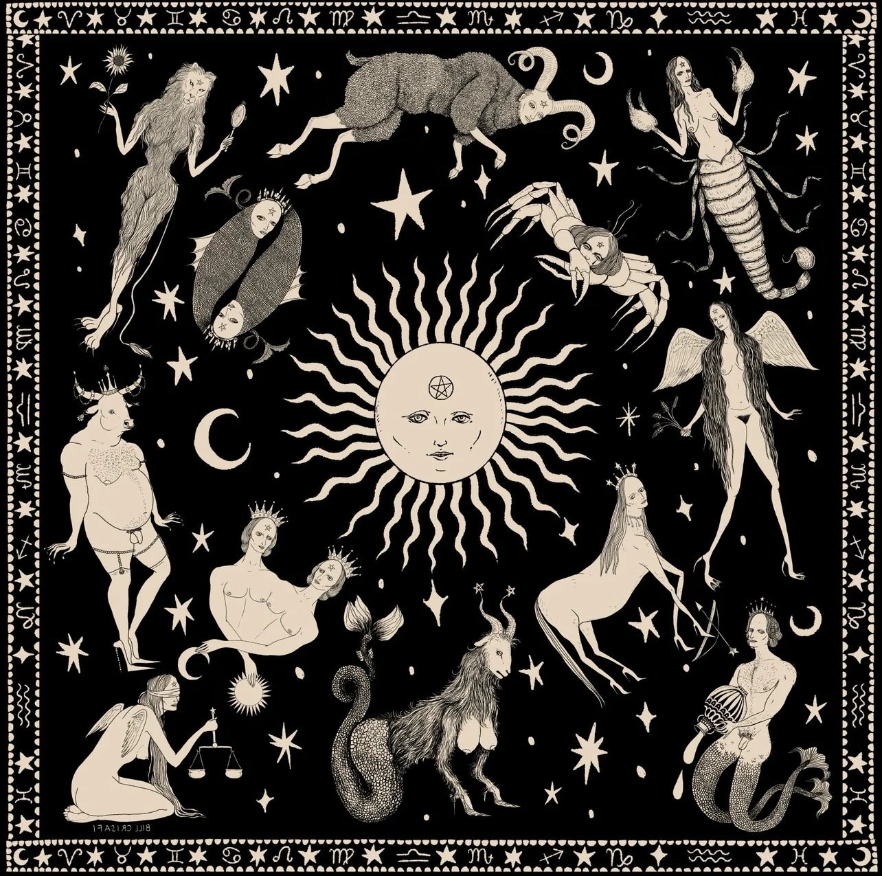It's In The Stars Poly Silk Scarf Collection by Bill Crisafi