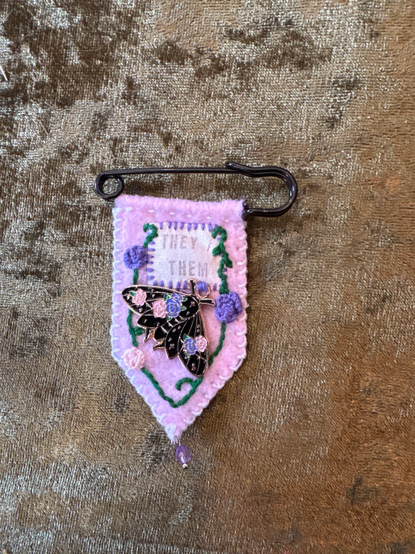 Handmade Pronoun Pins by Gentle Repose