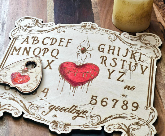Tainted Love Spider Heart Ouija Spirit Board w/ Planchette
