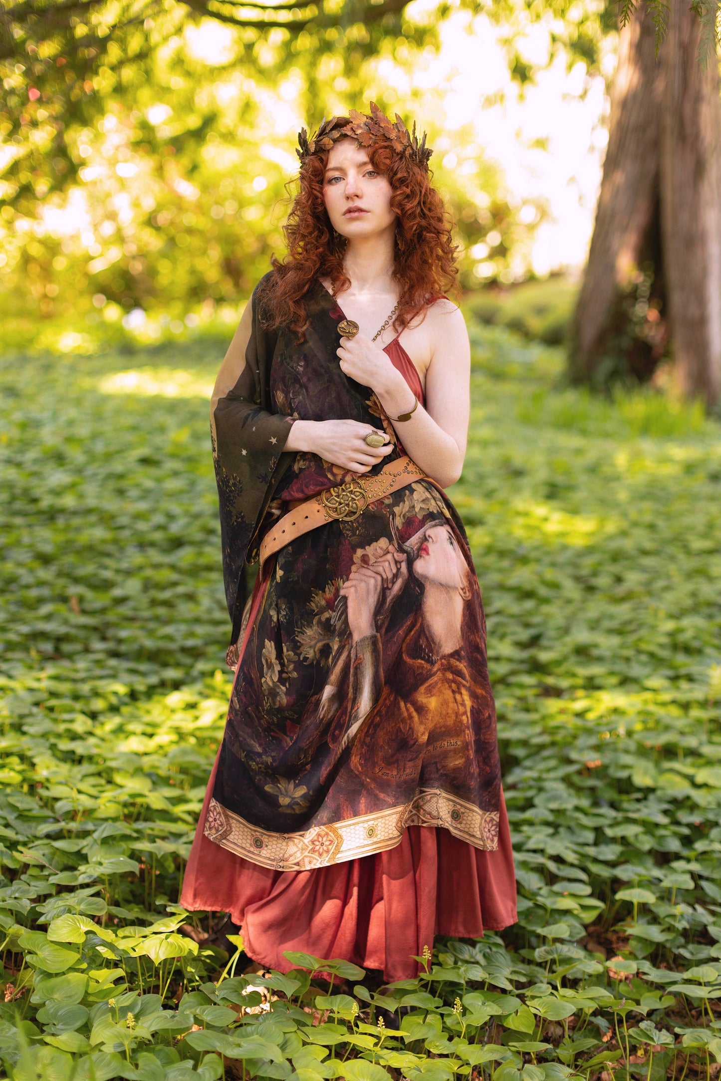 The Messenger Scarf with Joan of Arc & Florals