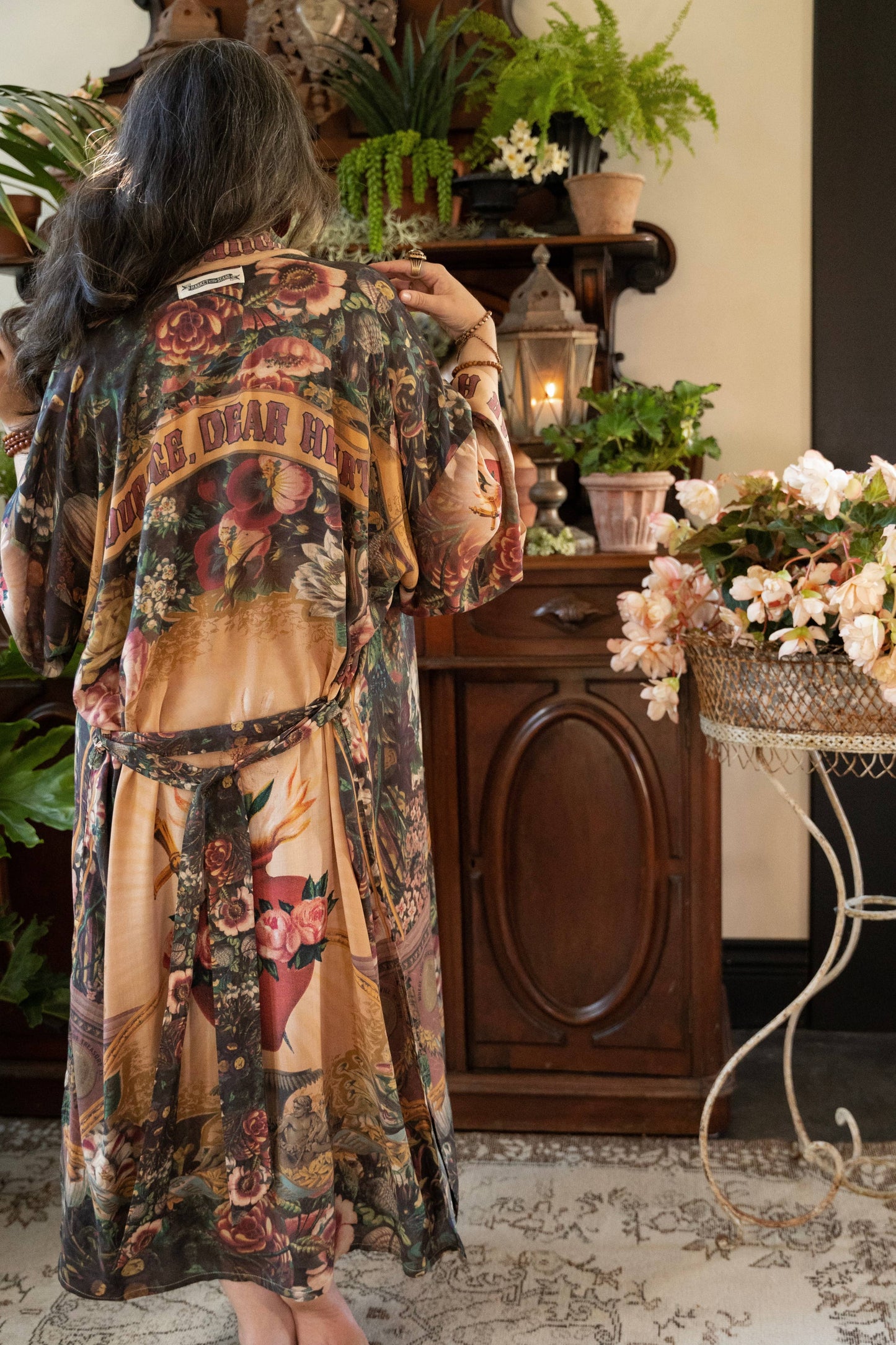 Courage Dear Heart with Sacred Heart Duster Kimono
