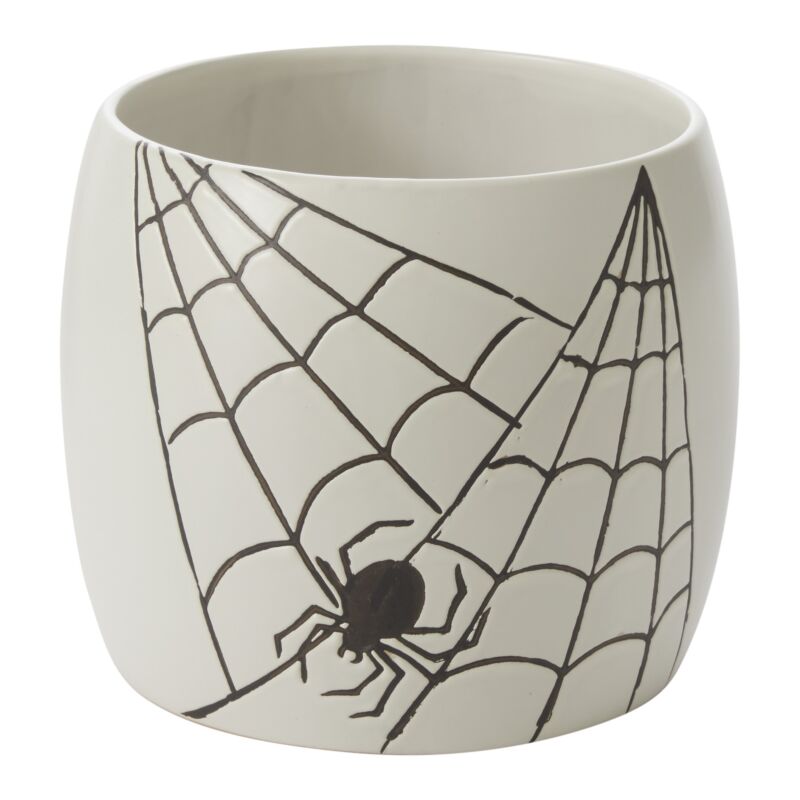 Spider Web Black & White Ceramics - Garden Vase & Pot Collection