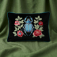 Beetle and Flowers - The Sanctuary Embroidered Velvet Pillow