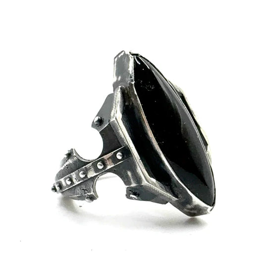 Citadel Ring With Talon Onyx in Sterling Silver