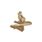 Bronze Adjustable Cat on Broomstick Ring
