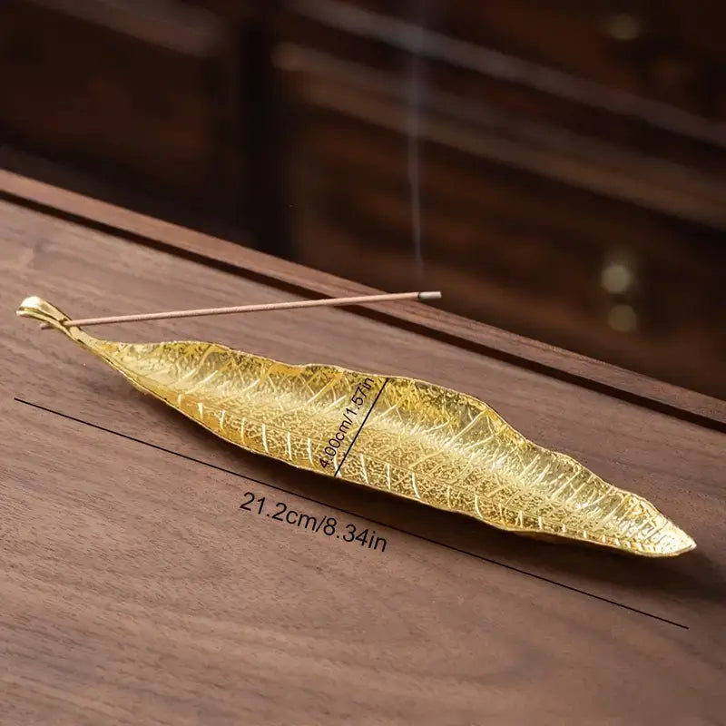 Golden Leaf Incense Holder