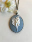 Blue Lily Of The Valley Cameo Necklace