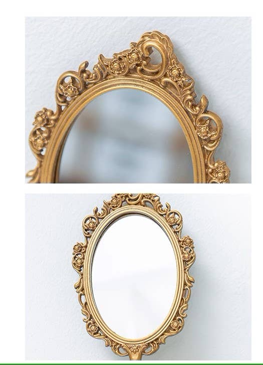 French Vintage Hand-Held Mirror (Small Filigree)