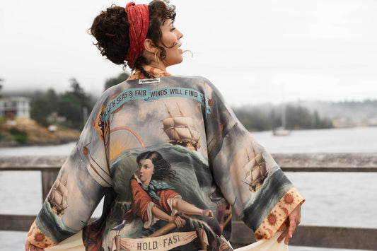 Hold Fast Pixie Duster Cropped Kimono w/ Boat