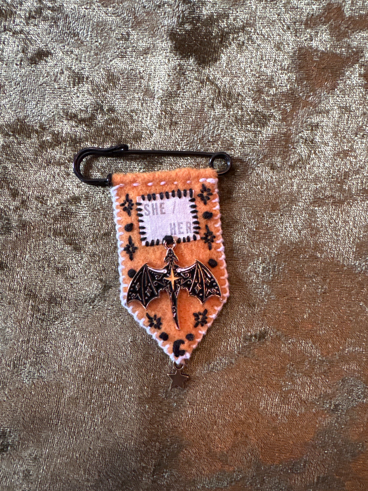 Handmade Pronoun Pins by Gentle Repose