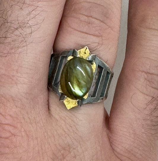 Labradorite Brutalist Ring by Julian the 2nd