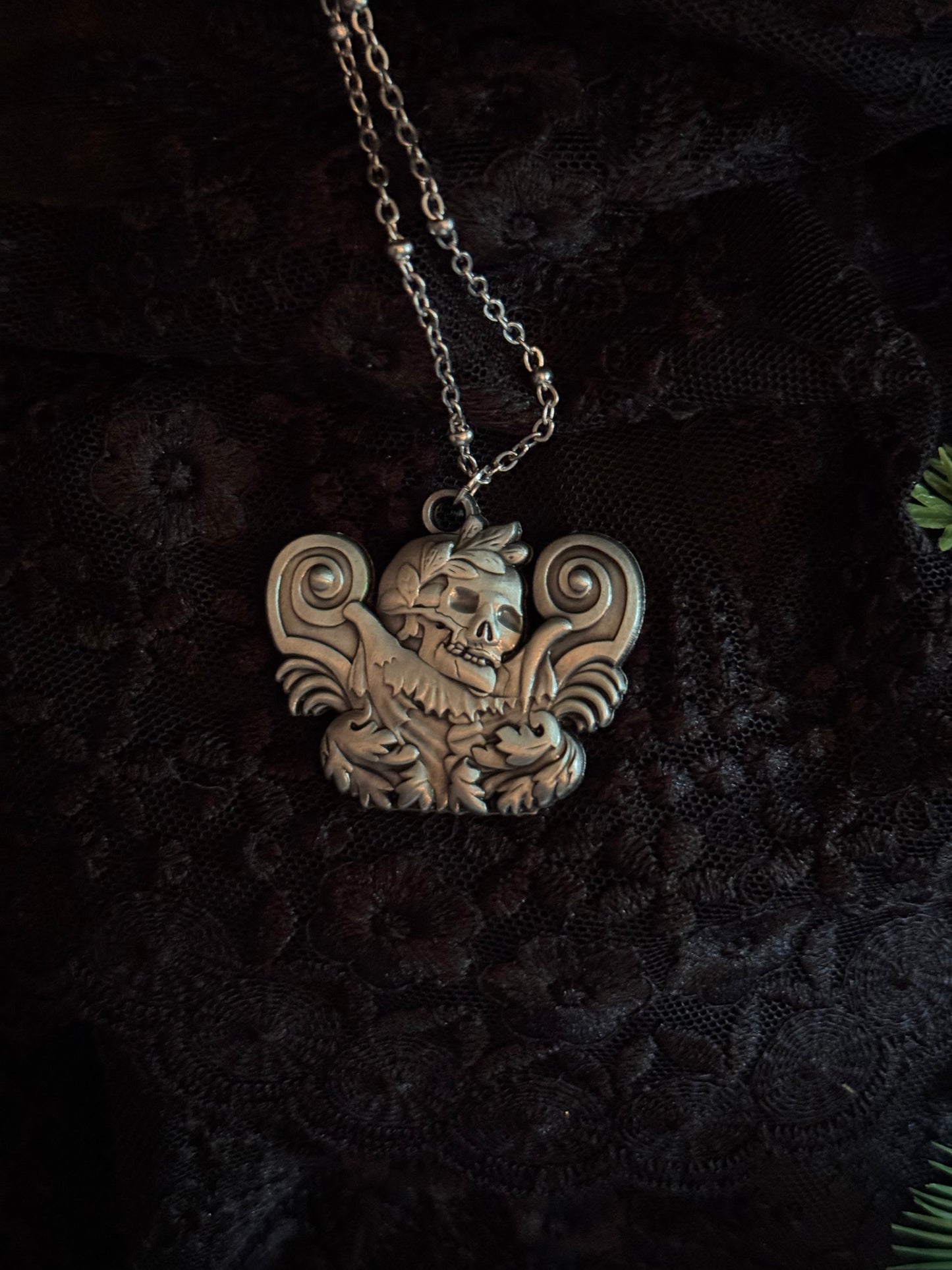 Skull and Plumes Necklace by Seance