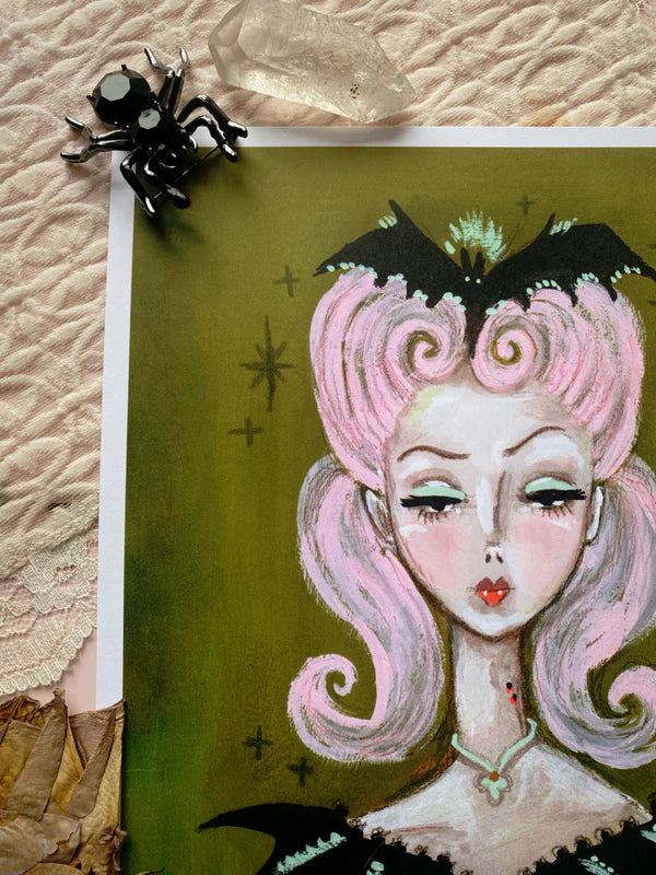Bat Lady by Olivia Faust 8x10 Art Print