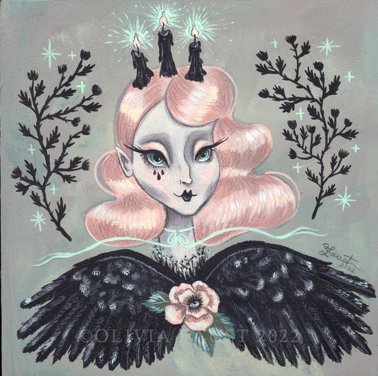 Angelic Mourning 8.5x8.5 Art Print by Olivia Faust