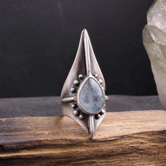 Avalon Shield Ring // Aquamarine