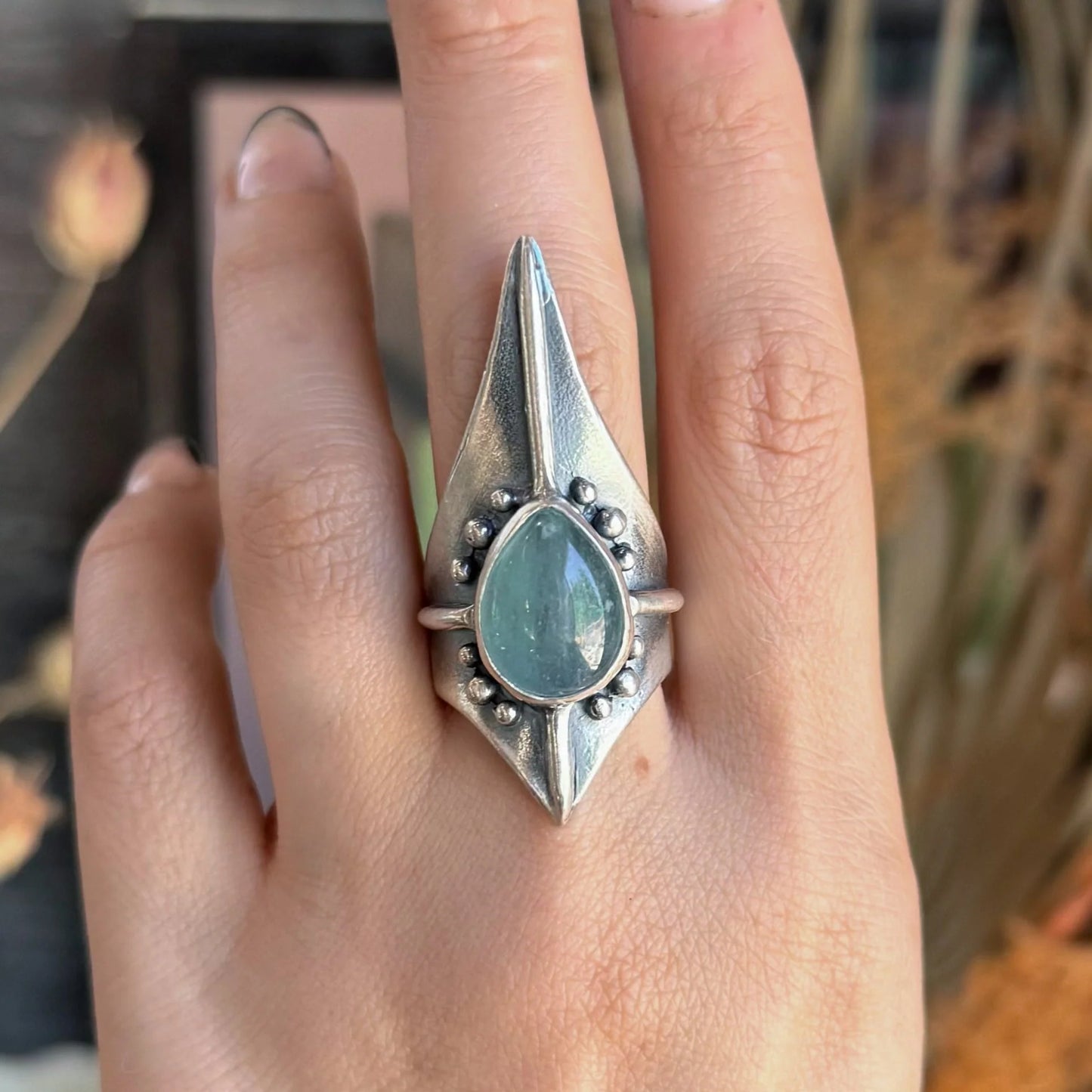 Avalon Shield Ring // Aquamarine