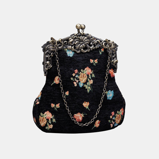 Bouquets Black Chatelaine Purse Large