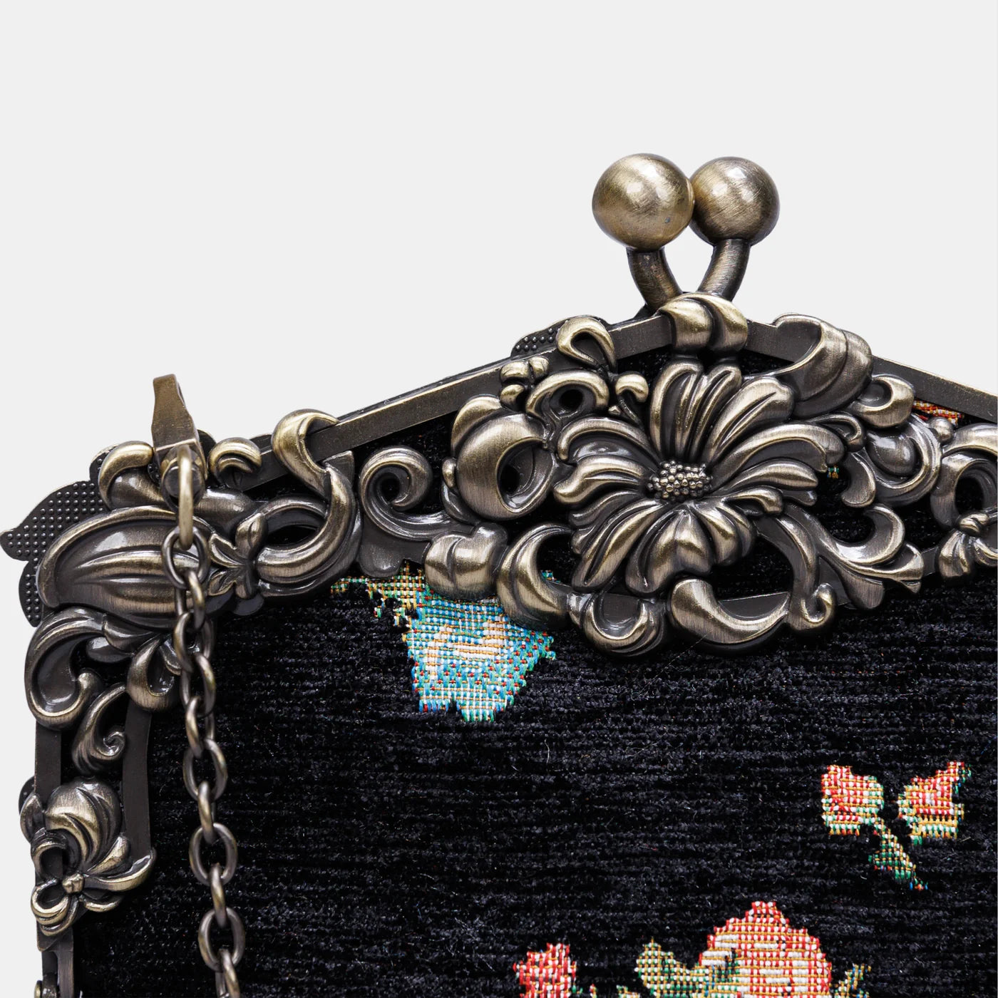 Bouquets Black Chatelaine Purse Large