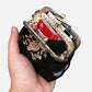 Bouquets Black Double Kiss Clasp Coin Purse