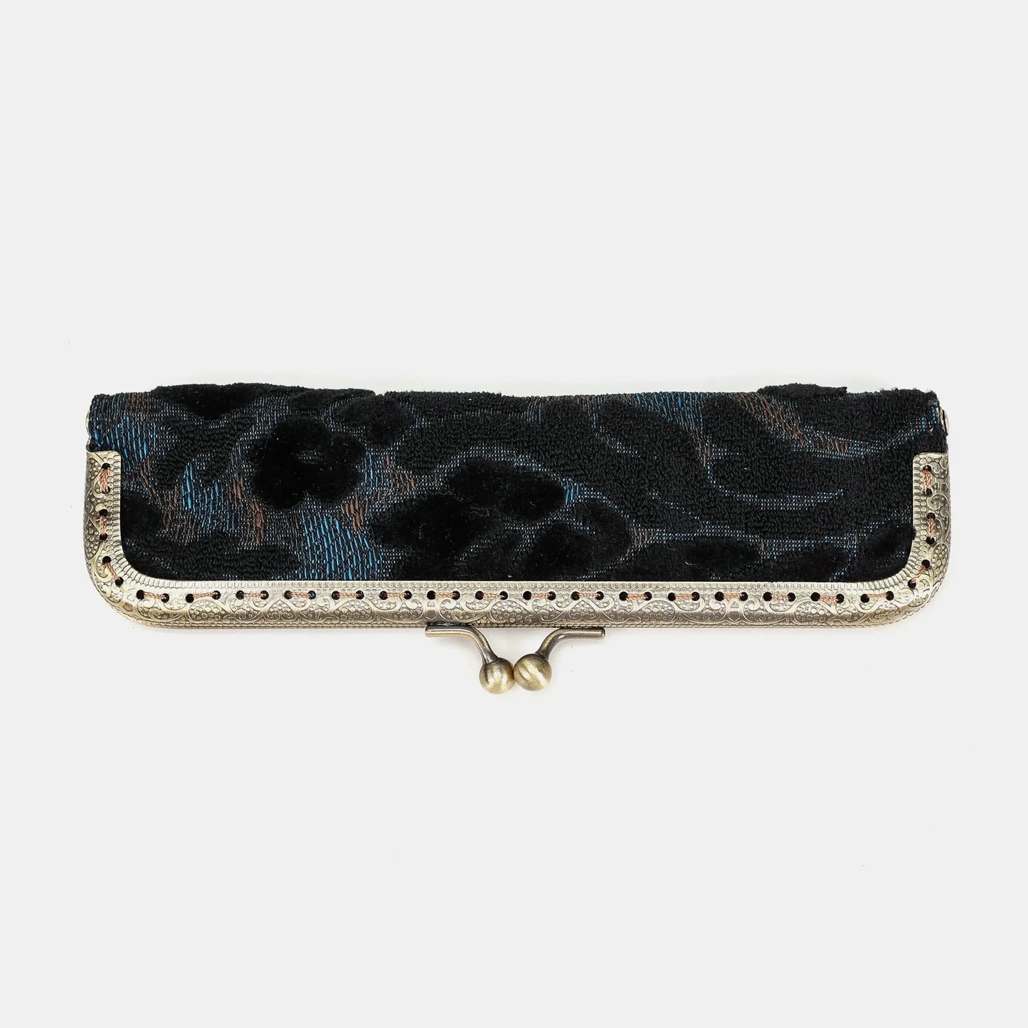 Burnout Velvet Black Duo Pen Case