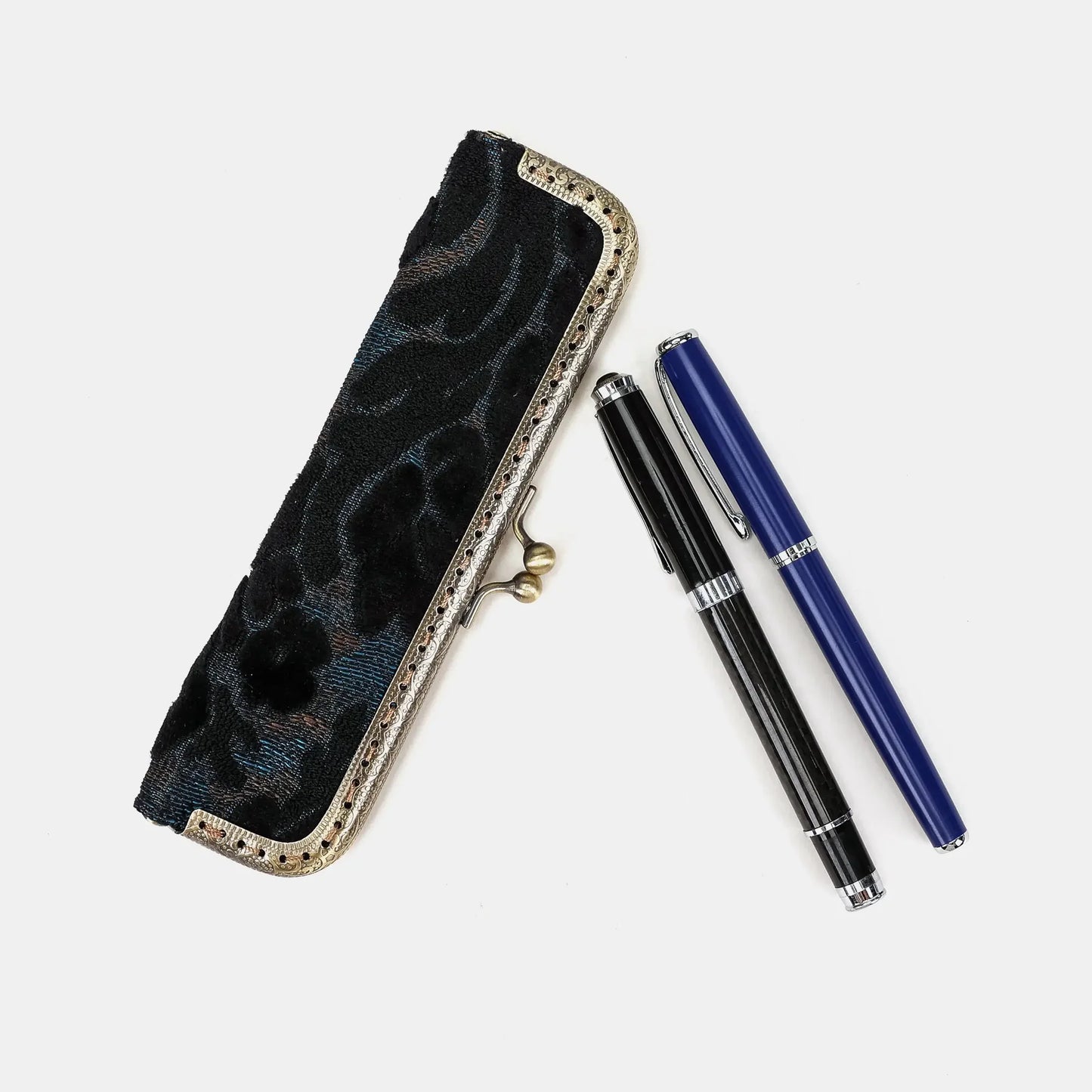 Burnout Velvet Black Duo Pen Case