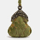 Burnout Velvet Fern Green Chatelaine Purse Wristlet Bag