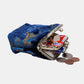 Burnout Velvet Navy Double Kiss Clasp Coin Purse
