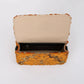 Burnout Velvet Orange Flap Crossbody Bag