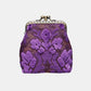 Burnout Velvet Purple Double Kiss Clasp Coin Purse