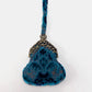 Burnout Velvet Revival Aqua Chatelaine Purse Wristlet Bag