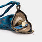 Burnout Velvet Revival Aqua Chatelaine Purse Wristlet Bag
