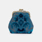 Burnout Velvet Revival Aqua Double Kiss Clasp Coin Purse (IN STORE)