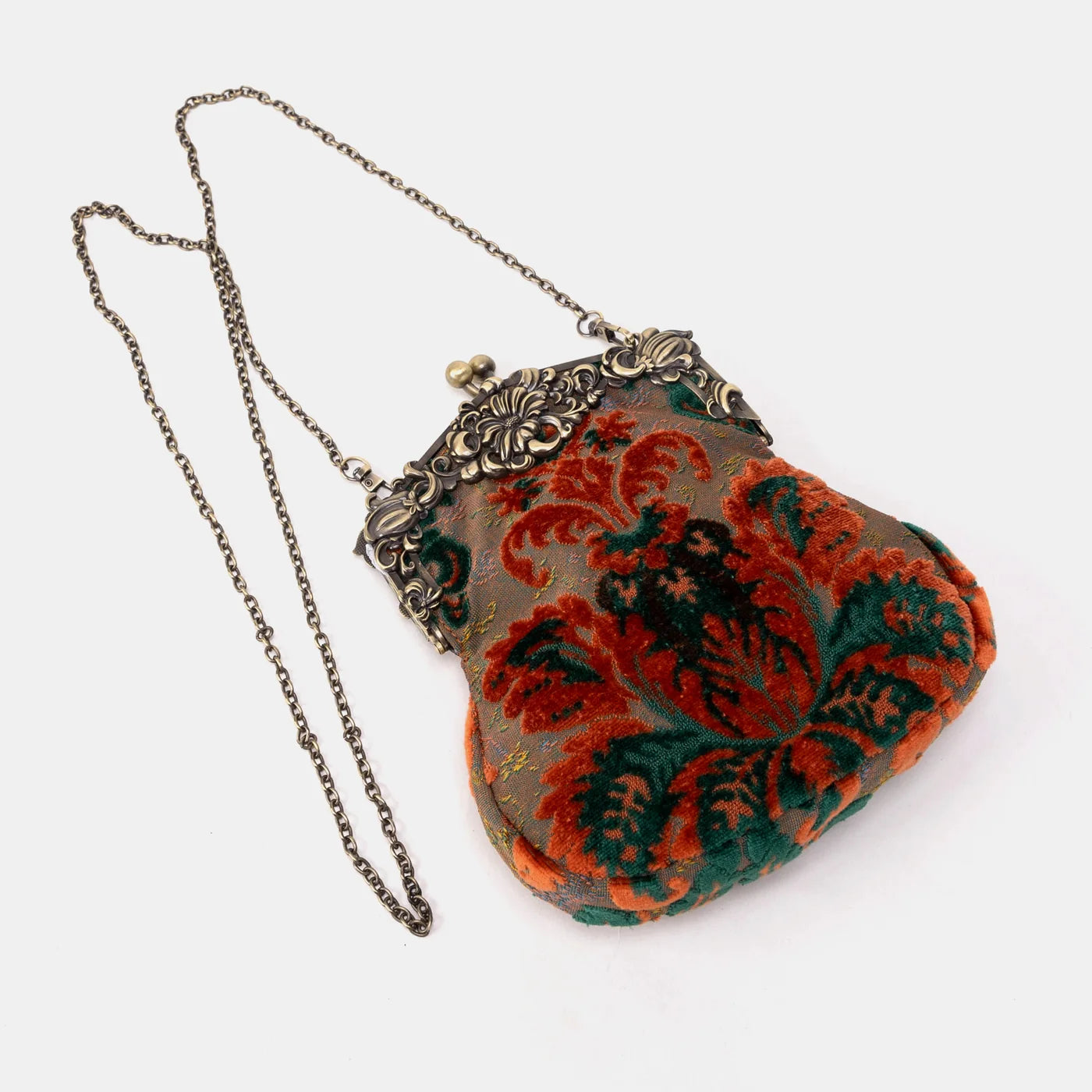 Burnout Velvet Revival Jade Chatelaine Purse Large